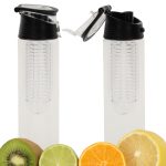 Water bottle with fruit insert 800ml black