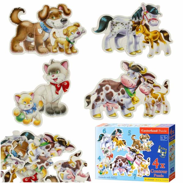 CASTORLAND Puzzle 4in1 Animals with Babies