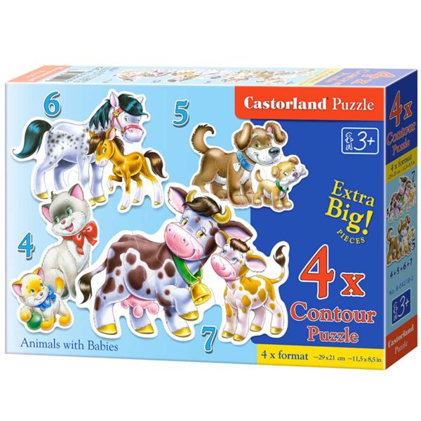 CASTORLAND Puzzle 4in1 Animals with Babies