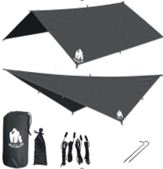Canopy tarpaulin tent over hammock 300cm ecru