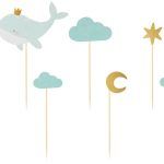 Decorations for muffin cups - Whale 11cm-13.5cm 7 pieces