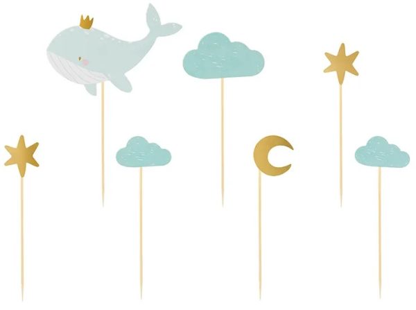 Decorations for muffin cups - Whale 11cm-13.5cm 7 pieces
