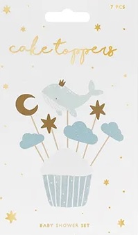 Decorations for muffin cups - Whale 11cm-13.5cm 7 pieces
