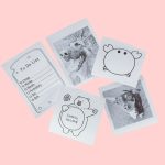 Mini thermal label photo printer + USB cable cat pink