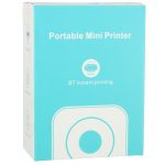 Mini thermal label photo printer + USB cable cat pink