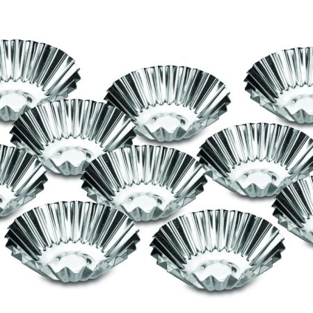 Cupcake moulds 7cm 10 pieces silver
