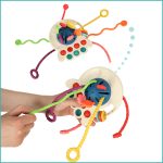 Montessori sensory toy teether blue