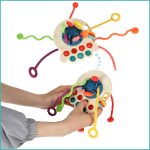 Montessori sensory toy teether blue
