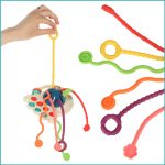 Montessori sensory toy teether blue