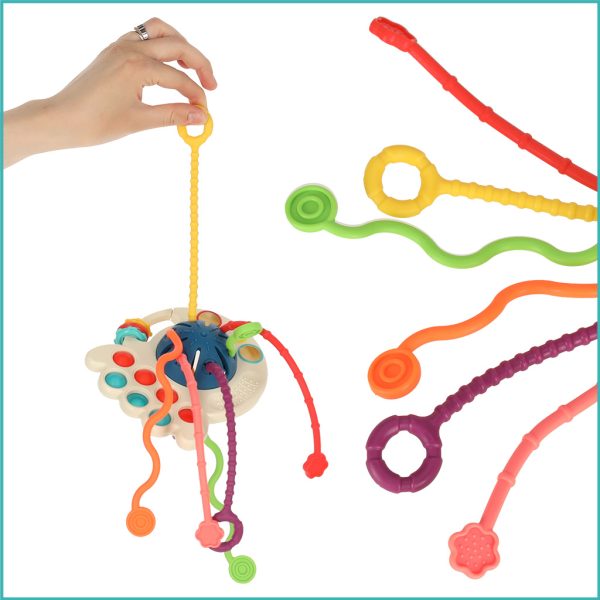 Montessori sensory toy teether blue