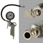 Wheel inflation gun with pressure gauge