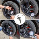 Wheel inflation gun with pressure gauge