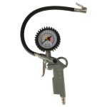 Wheel inflation gun with pressure gauge