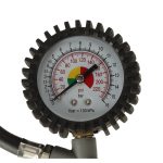 Wheel inflation gun with pressure gauge