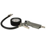Wheel inflation gun with pressure gauge