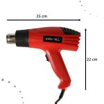 Elektrinis karščio pistoletas su temperatūros reguliavimu 0-600 deg C + 4 1600W