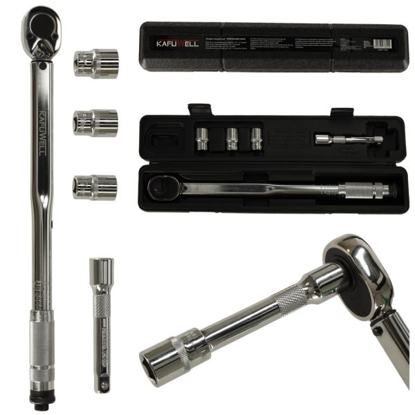 Veržliaraktis 460mm 1/2'' + 3 lizdai 17-21mm 40-210Nm su užraktu + dėklas