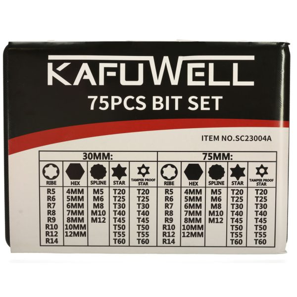 Screwdriver bit set 75el.