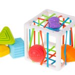Flexible cube sorter toy plug-in square