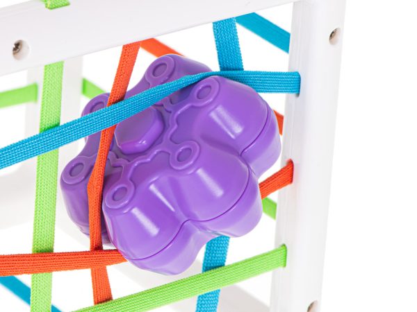 Flexible cube sorter toy plug-in square
