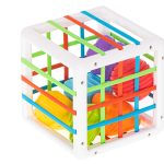 Flexible cube sorter toy plug-in square