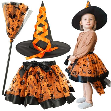 Witch witch costume 3 pieces orange