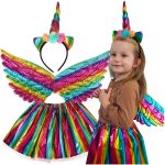 Unicorn costume skirt headband multicolour