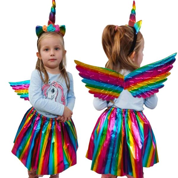 Unicorn costume skirt headband multicolour