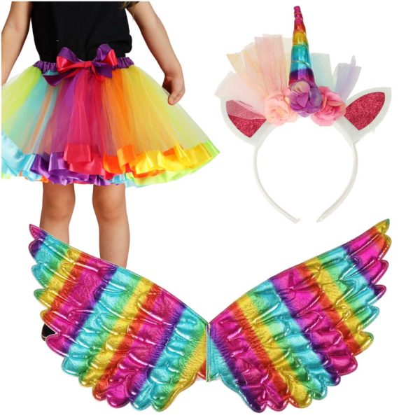 Unicorn costume skirt headband wings