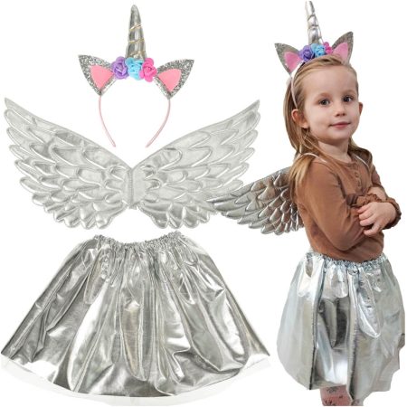 Unicorn costume skirt headband silver