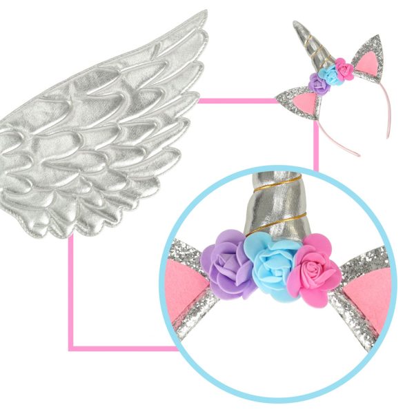 Unicorn costume skirt headband silver