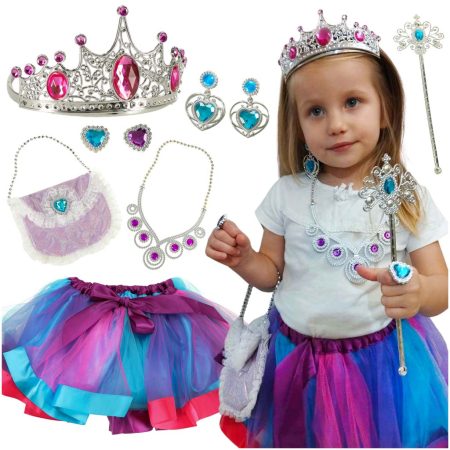 Costume queen princess crown handbag 9 items