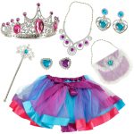 Costume queen princess crown handbag 9 items