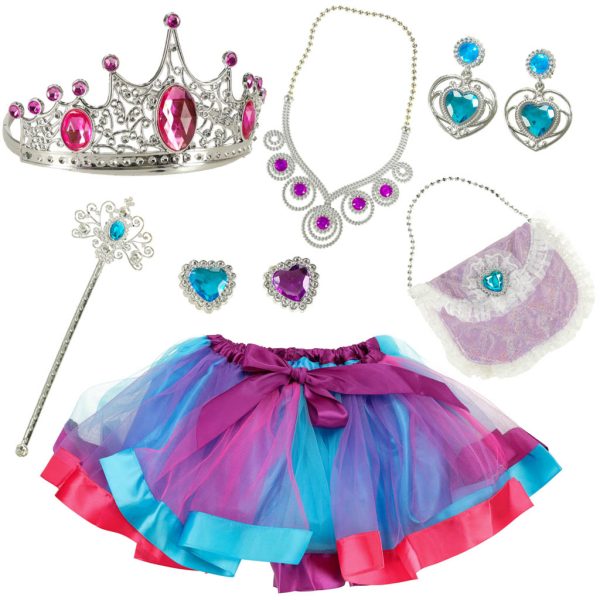 Costume queen princess crown handbag 9 items