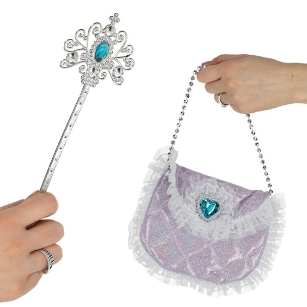 Costume queen princess crown handbag 9 items