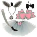 Carnival costume disguise donkey skirt headband 7 items