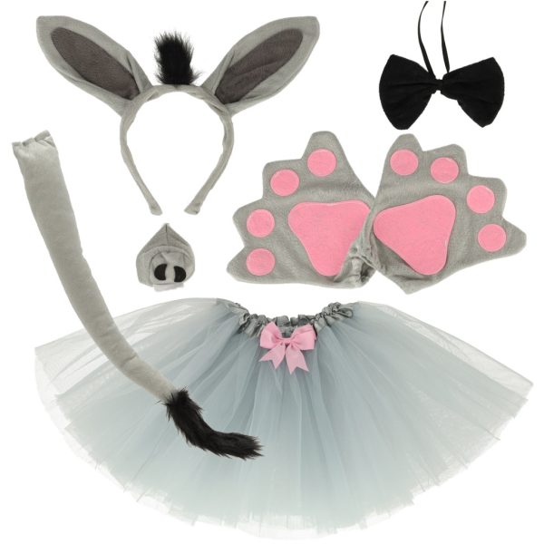 Carnival costume disguise donkey skirt headband 7 items