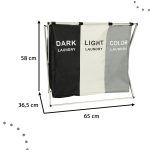 Laundry basket segregation organiser 3 compartments