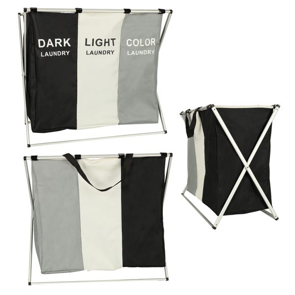 Laundry basket segregation organiser 3 compartments