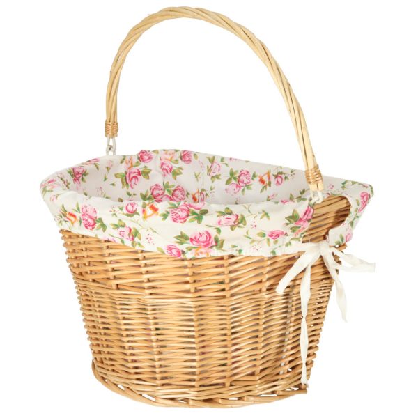 Wicker basket for bicycle flowers