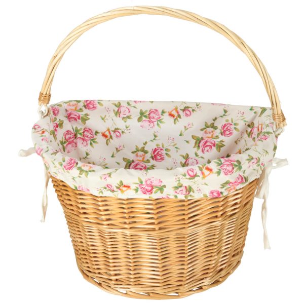 Wicker basket for bicycle flowers