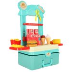 Children's kitchen in a suitcase fast food burger set ice cream fries 55cm
