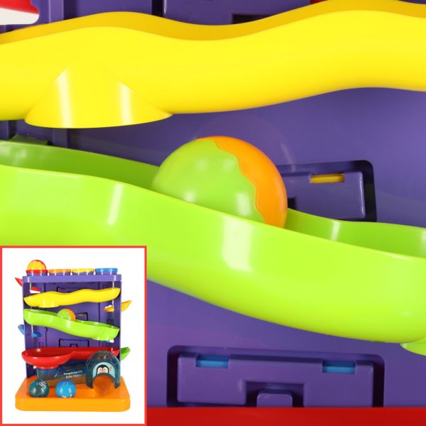 Interactive 3-in-1 ball track ball pusher