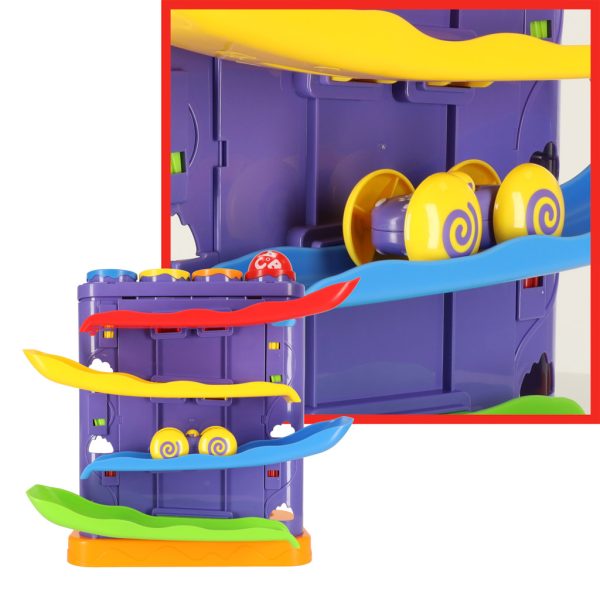 Interactive 3-in-1 ball track ball pusher