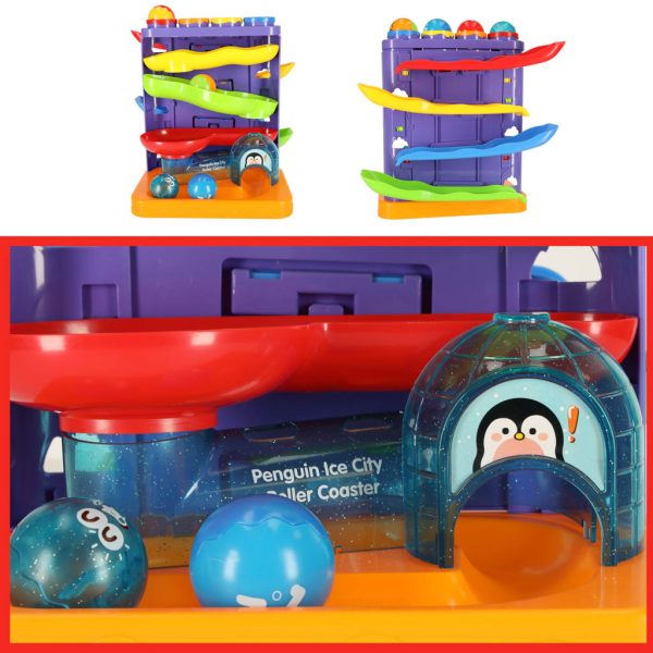 Interactive 3-in-1 ball track ball pusher