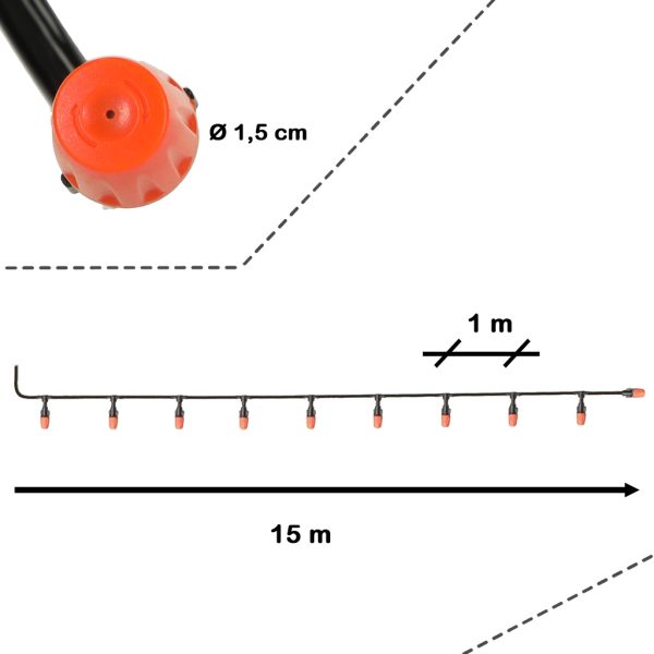 Water curtain garden sprinkler 15m