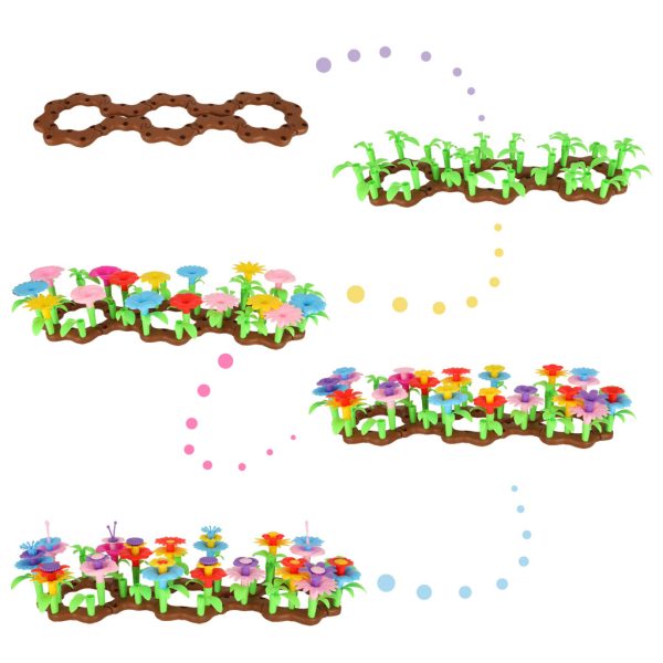 Flowers creative blocks flower garden 104 elements