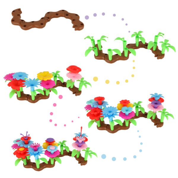 Flowers creative blocks flower garden 48 elements