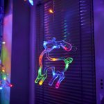 LED reindeer curtain lights 2.5m 138LED multicolour