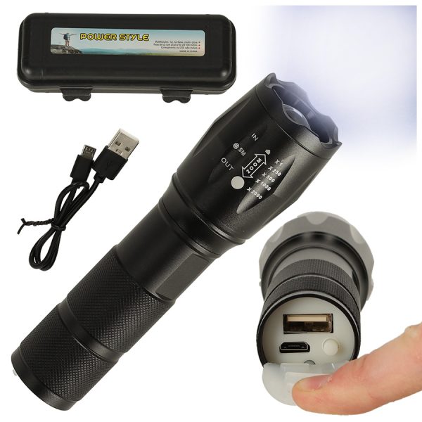 Karinis LED žibintuvėlis USB
